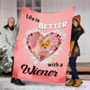 "Life Is Better With Your Pet" Customized Blanket