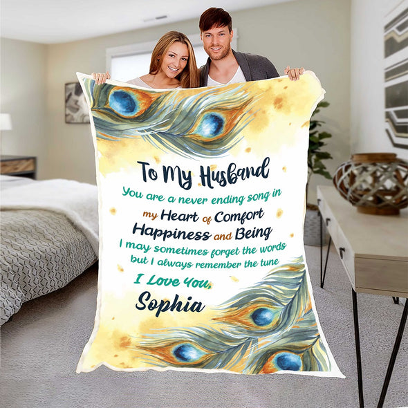 "You Are A Never Ending Song In My Heart Of Comfort" Customized Blanket For Husband