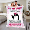 "To My Love- Never Forget That I Love You" Customized Blanket For Wife