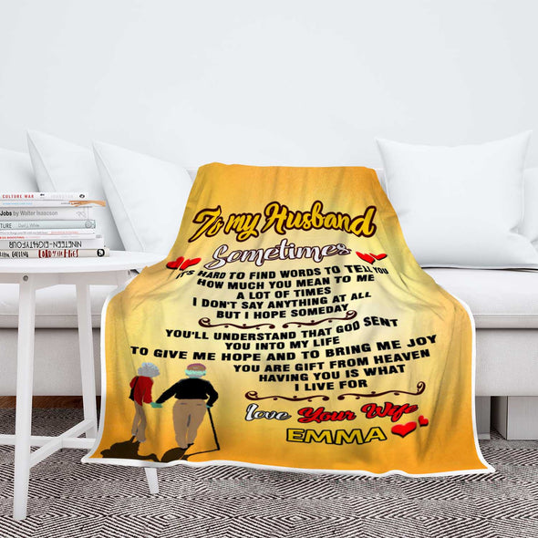 "You Are Gift From Heaven" Personalized Blanket For Husband