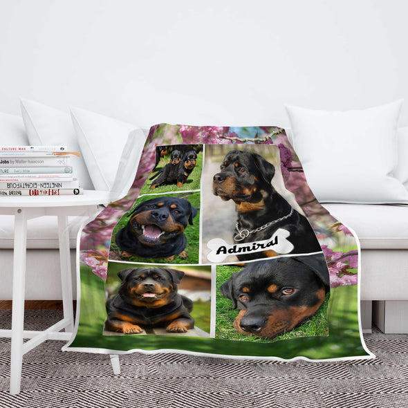 Personalized Blanket For Pets With Picture And Name