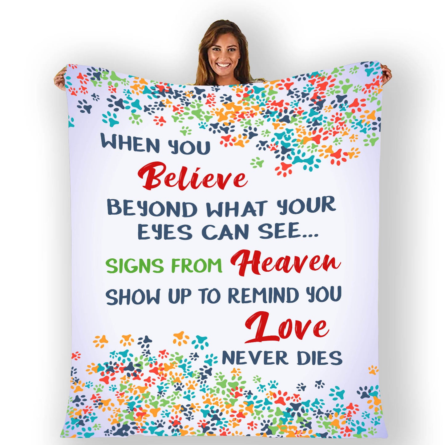 "Signs From Heaven" Pet Memorial Fleece Blanket