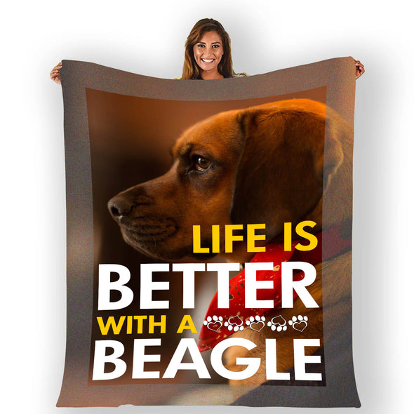 "Life Is Better With A Beagle" Fleece Blanket