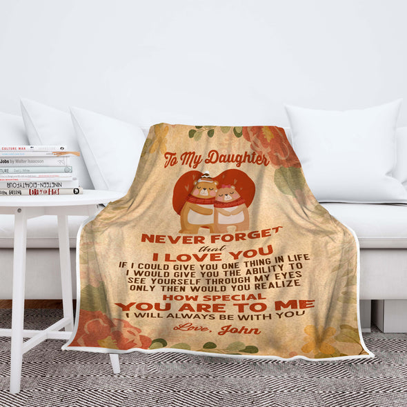 "I Will Always Be With You" Customized Blanket For Daughter/Son