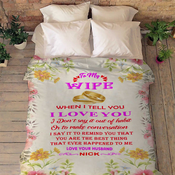 Customized "TO MY WIFE " Premium Blanket