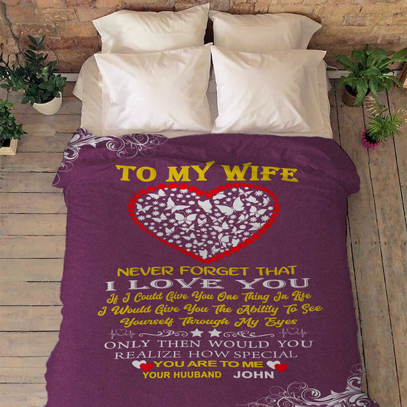 "For My Lovely  Wife " Premium Customized Blanket