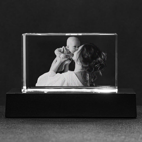 Gift For Mother's Day, Personalized Crystal Block For Mom