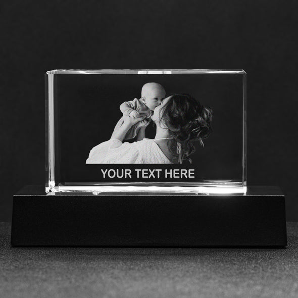 Gift For Mother's Day, Personalized Crystal Block For Mom