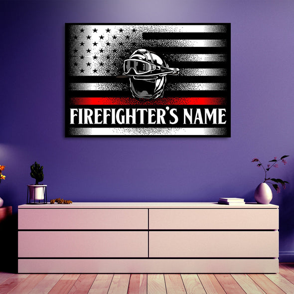 Customized Firefighter Canvas Art