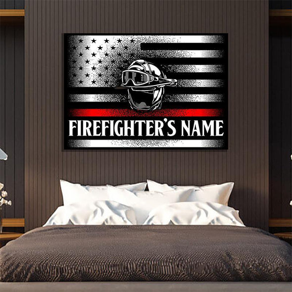 Customized Firefighter Canvas Art