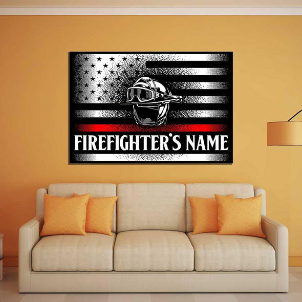 Customized Firefighter Canvas Art