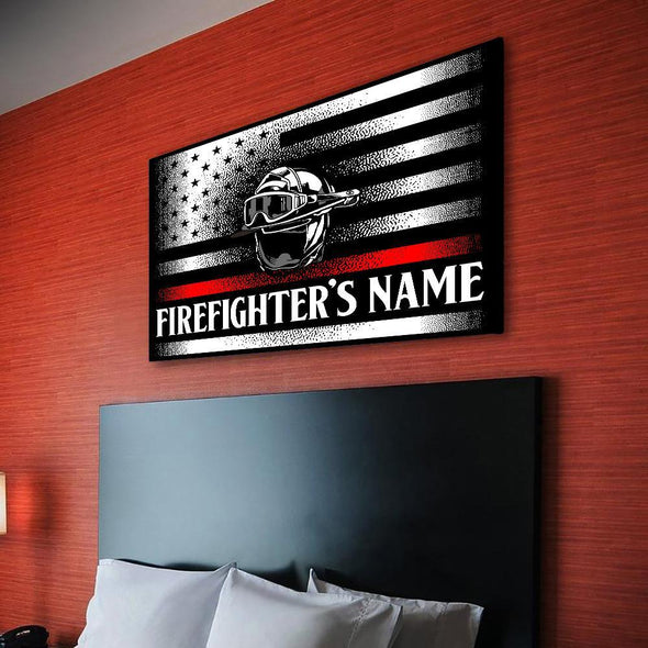 Customized Firefighter Canvas Art