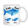 Daddy Shark Custom Mug With Kids Name