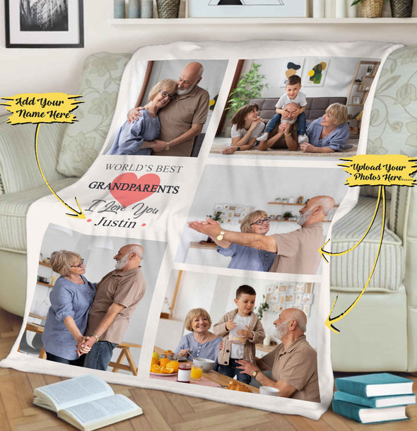 Customized Blanket For Grandparents With Your Photo