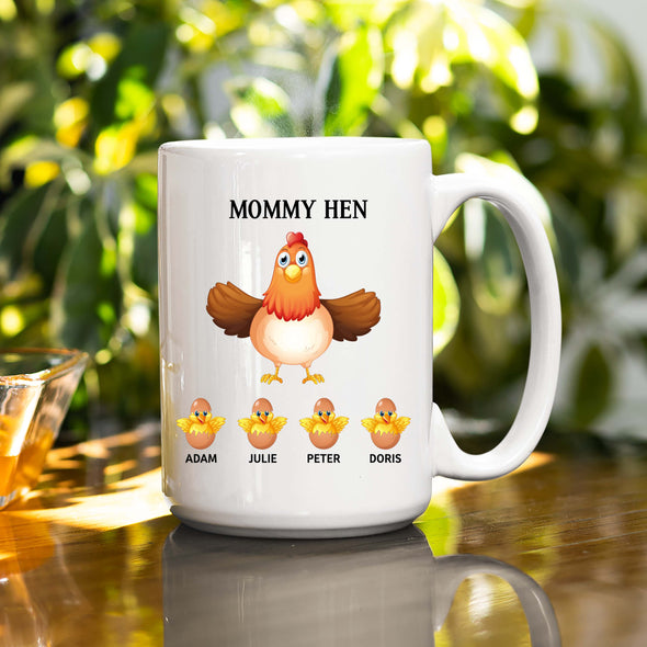 Customized Mommy Hen Coffee Mug For Mom With Names