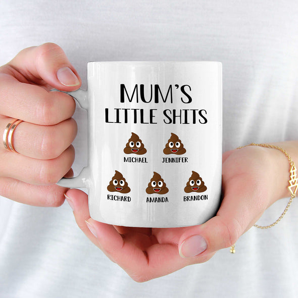 Mum's Little Shits Customized Mug For Mom With Names