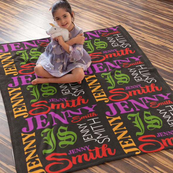 Customized Baby Name Toddler Blanket