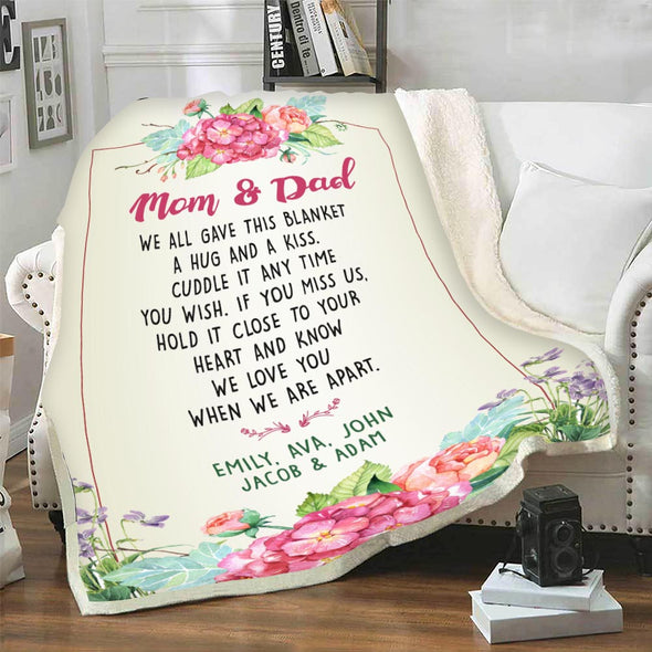 To Our Mom And Dad We Love You Customized Blanket