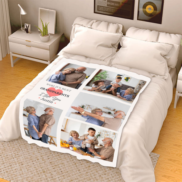 Customized Blanket For Grandparents With Your Photo