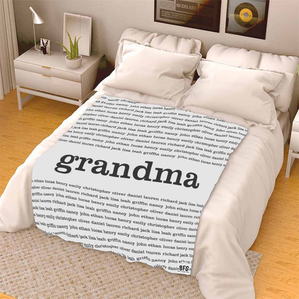 Personalized Blanket For Daddy, Grandpa, Grandma With Kids or Grandkids Names