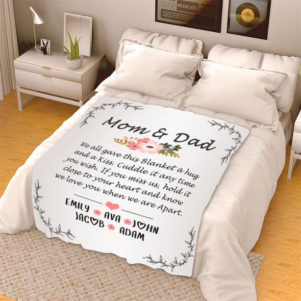 Customized Blanket For Mom And Dad