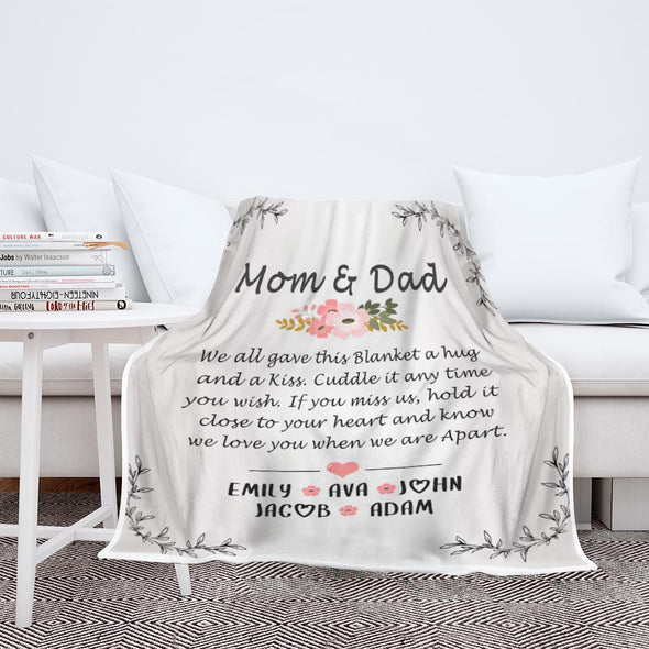 Customized Blanket For Mom And Dad