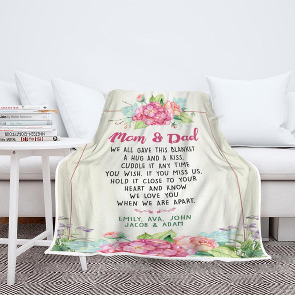 To Our Mom And Dad We Love You Customized Blanket