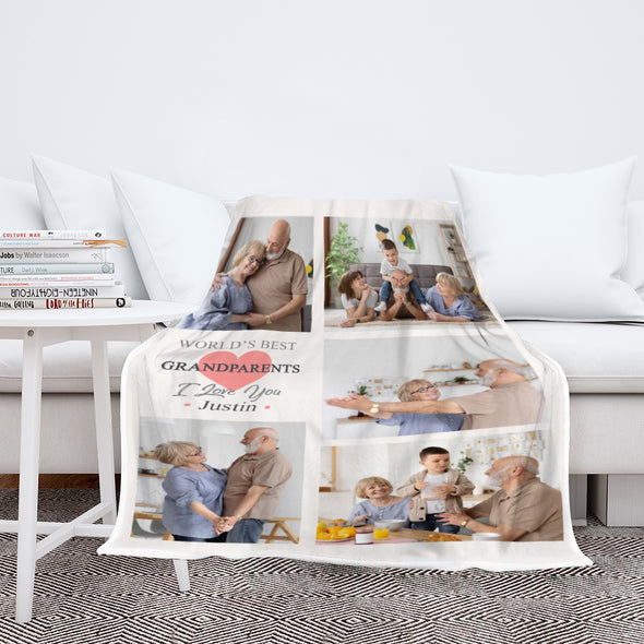 Customized Blanket For Grandparents With Your Photo