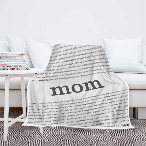 Personalized Blanket For Daddy, Grandpa, Grandma With Kids or Grandkids Names