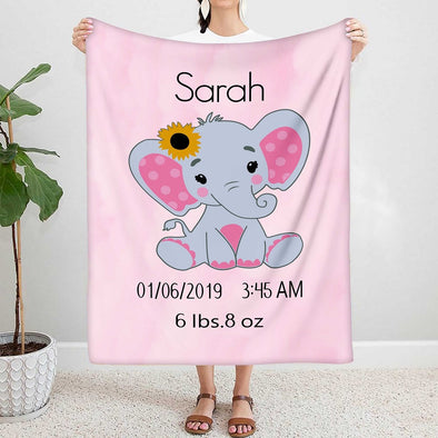 Customized Birth Info Blanket For Kids