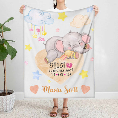 Personalized Birth Info Blanket For Kids