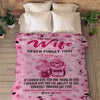 To My Wife Pink Customized Blanket With Your Name