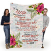 "To My Wife Floral Print" Customized Blanket