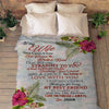 "To My Wife Floral Print" Customized Blanket