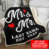 Mr & Mr Personalized LGBT Blanket With Name And Wedding Year