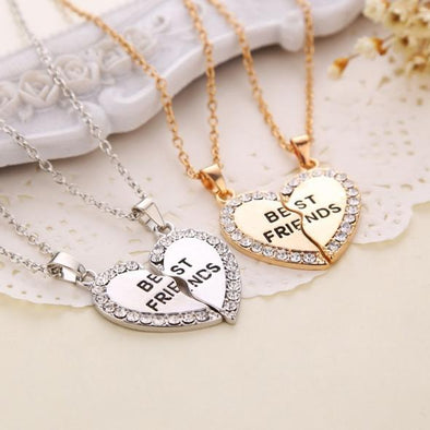 Half Love Heart Best Friends Necklace