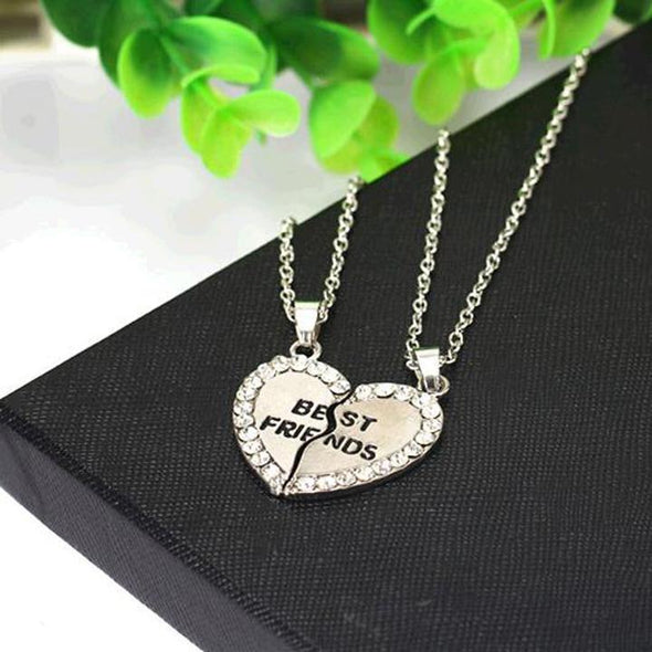 Half Love Heart Best Friends Necklace