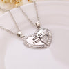 Half Love Heart Best Friends Necklace