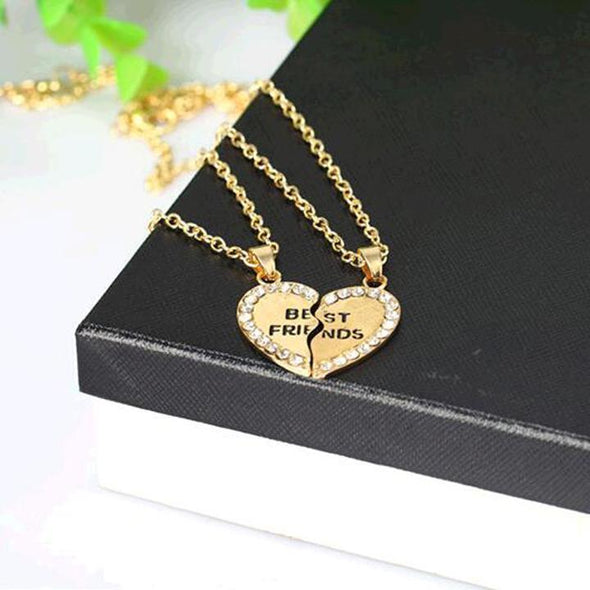 Half Love Heart Best Friends Necklace