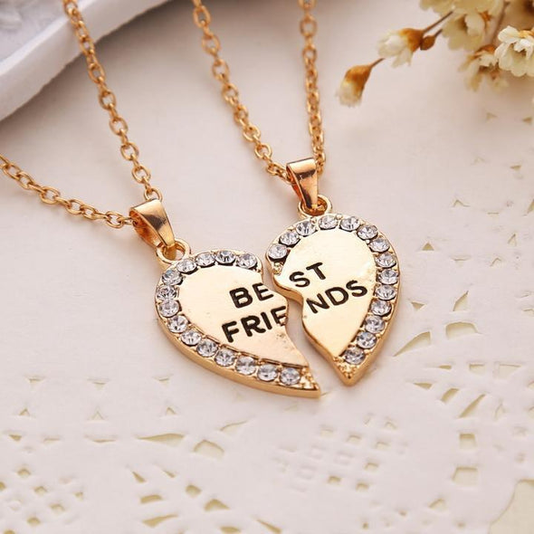 Half Love Heart Best Friends Necklace