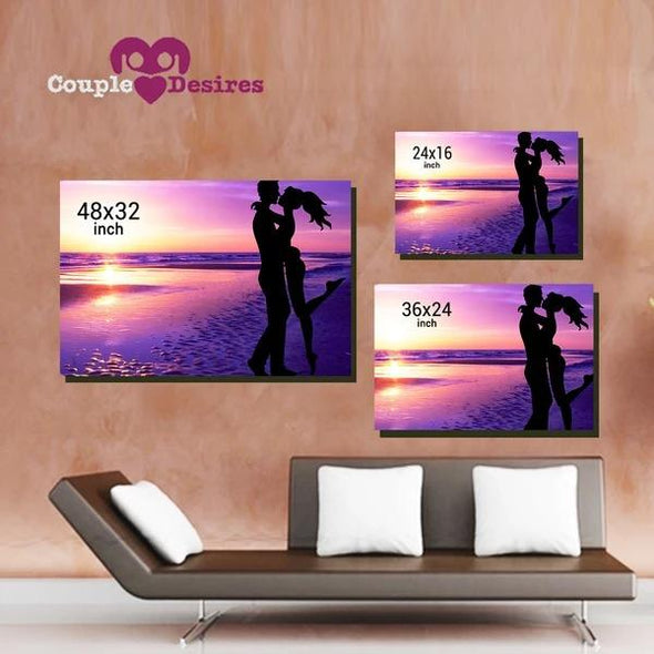 Kissing Couple Wall Art Canvas