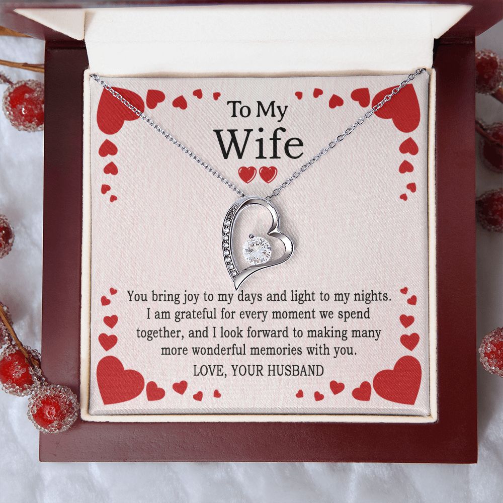 TO MY WIFE, FOREVER LOVE NECKLACE AND MESSAGE CARD, ANNIVERSARY, BIRTHDAY, GIFT FOR HER, JEWELRY FOR HER, PENDANT FOR HER