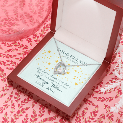 To My Good Friends, Forever Love Necklace With You Don't Always See Them Custom Message Card, Jewelry For Her, Birthday, Gift For Her, Necklace for Her