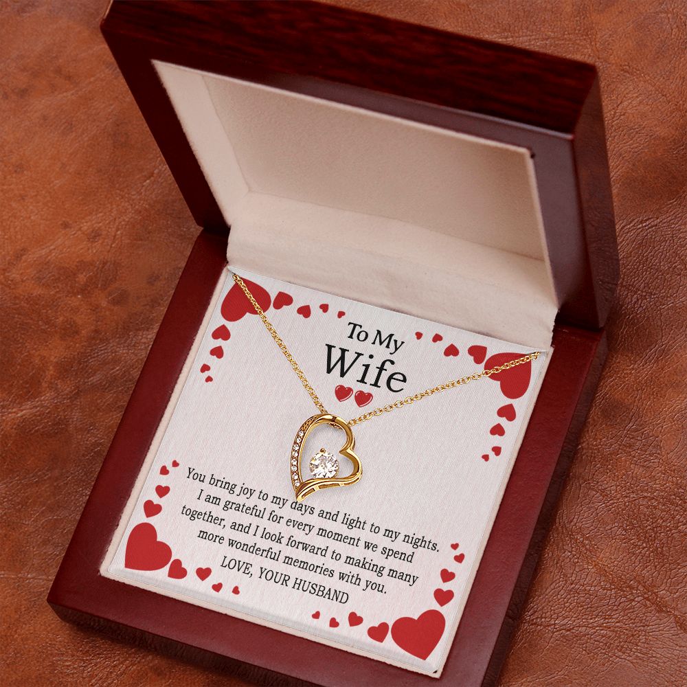 TO MY WIFE, FOREVER LOVE NECKLACE AND MESSAGE CARD, ANNIVERSARY, BIRTHDAY, GIFT FOR HER, JEWELRY FOR HER, PENDANT FOR HER