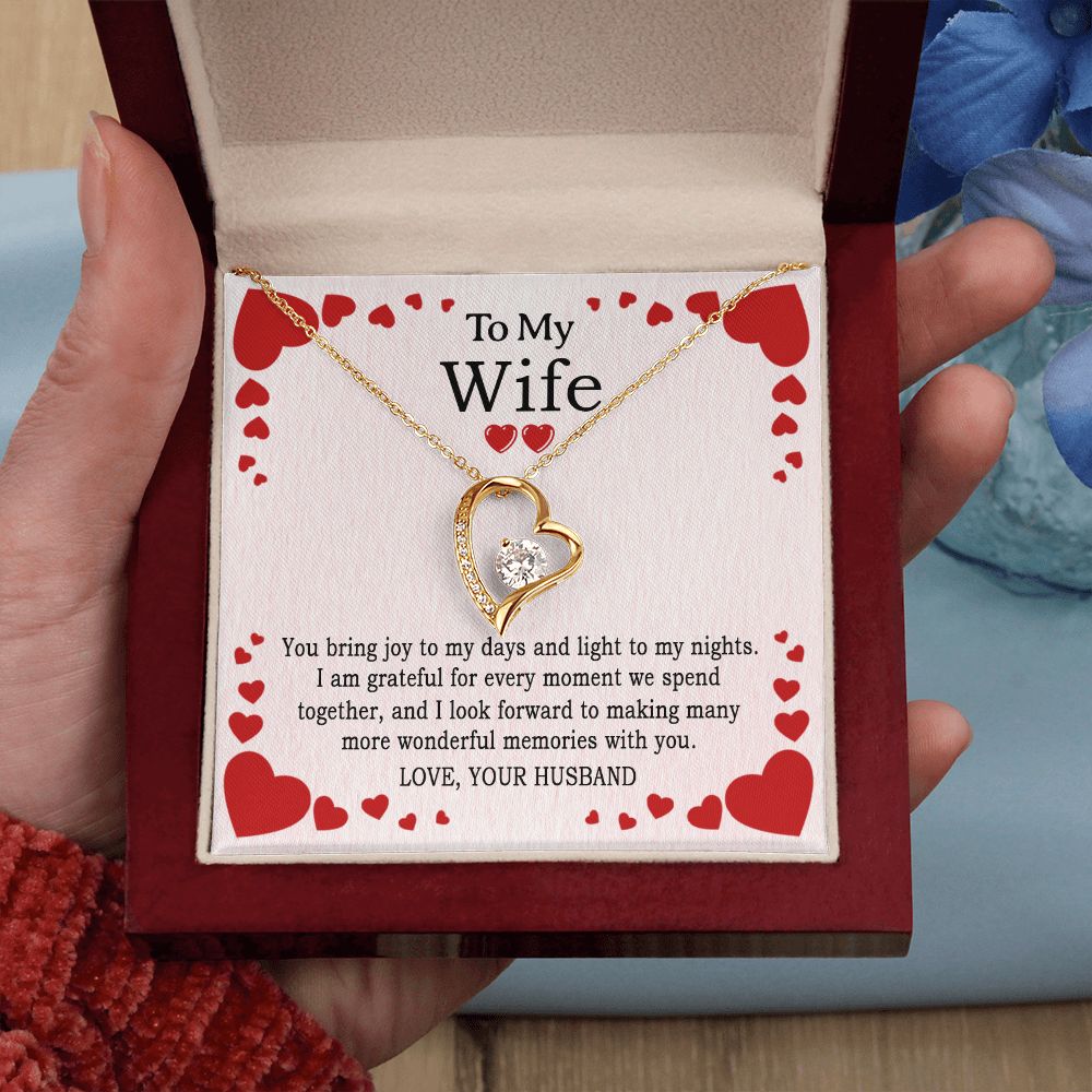 TO MY WIFE, FOREVER LOVE NECKLACE AND MESSAGE CARD, ANNIVERSARY, BIRTHDAY, GIFT FOR HER, JEWELRY FOR HER, PENDANT FOR HER