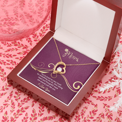 Mom, Forever Love Necklace With Love You For Everything You Do Message Card, Mother's Day Gift, Birthday, Anniversary, Gift For Her, Jewelry For Her, Pendant For Her