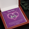 Dear Wife, Infinity Hearts Necklace With Having You In My Life Message Card, Birthday, Anniversary, Valentine's Day Gift, Jewelry For Her, Pendant For Her, Customized Message Card