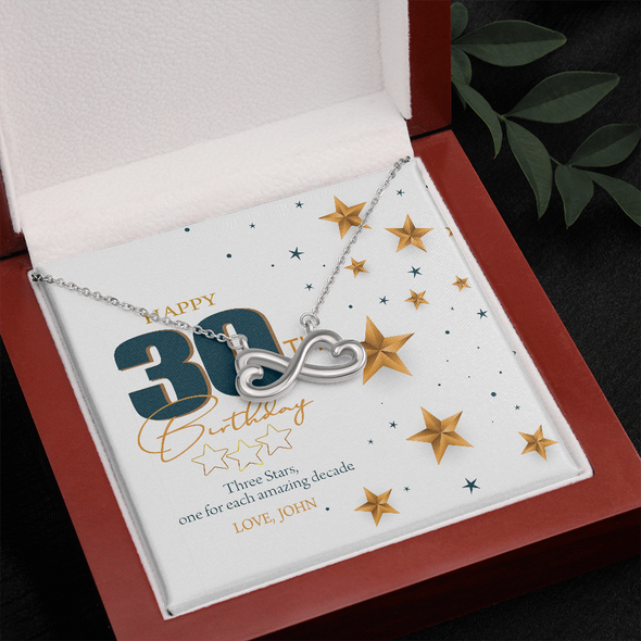 Customized Birthday Year & Name, Infinity Hearts Necklace, Gift For Wife/Mom/Girlfriend/Sister, Precious Gift For Her, Necklace For Her, Best Birthday Gift For Her, Jewelry For Her