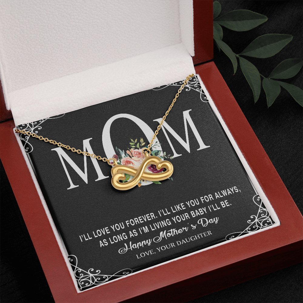 To My Beautiful Mom, Heart-Shaped Infinity Necklace, Birthday, Mother's Day, Christmas, Pendant For Mom, Anniversary, Gift For Her, Valentine's Day