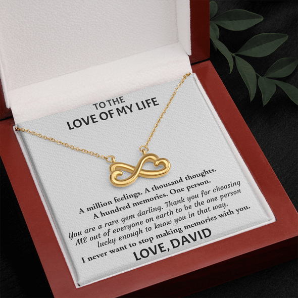 Customized Pendant To Love Of My Life, Infinity Hearts Necklace, Gift For Her, Birthday Gift, Christmas, Anniversary, Gift For Her, Valentine's Day, Jewelry For Her